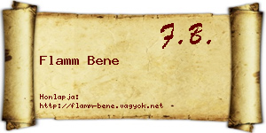 Flamm Bene névjegykártya